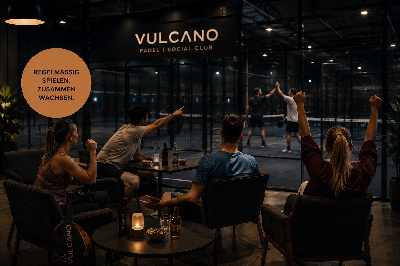 Firmenevent im VULCANO — gemeinsam Padel spielen und feiern